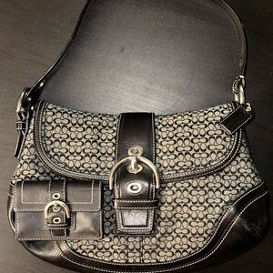 Coach Black Signature C SOHO shoulder bag AND mini SOHO cardholder